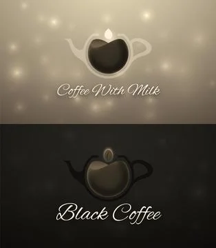 Set of horizontal coffee banners Stock Illustration