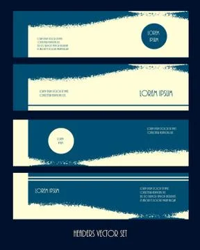 Set of horizontal headers. Vector illustration. Web banners template Stock Illustration