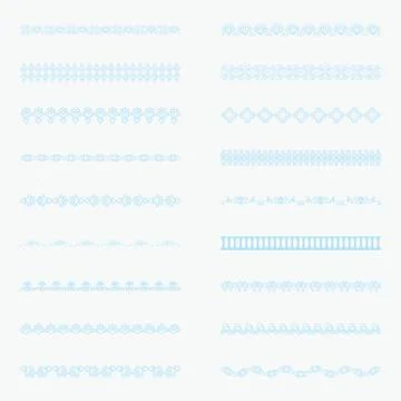 Set of horizontal isolated lace borders for design Stock Illustration