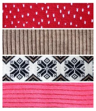 Set of horizontal or vertical banners with wool sweater texture of light br.. Stock Photos