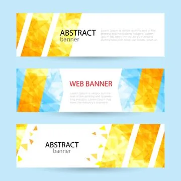 Set Horizontal summer web banner templates. Vector illustration. Stock Illustration