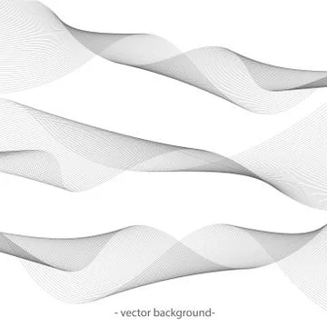 Set of horizontal waves, vector illustration Stock Illustration