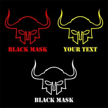 A set of horned mask Stock Illustration