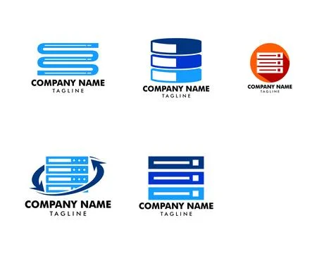 Set of Hosting Logo Template Design Vector Stock Illustration