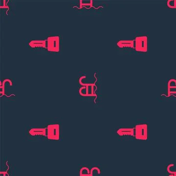 Set Hotel door lock key and Swimming pool on seamless pattern. Vector イラスト素材