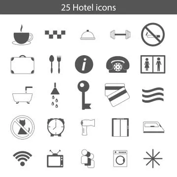 Set of hotel icons Stock Illustration
