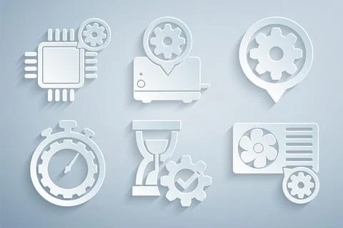 Set Hourglass setting, Setting, Time management, Air conditioner, Toaster a.. 스톡 일러스트