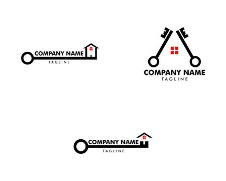 Set of House and key Real Estate Logo Icon Stock Illustration