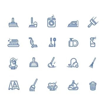 Set of house cleaning tools Illustrazione stock