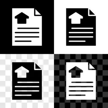 Set House contract icon isolated on black and white, transparent background.. Stock Illustration