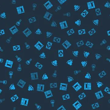 Set House Edificio Mirador, Olives on plate, in can and Peineta on seamless Illustration