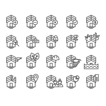Set Of House Icons Ilustración de archivo