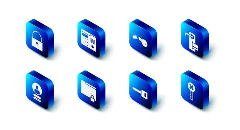 Set House intercom system, Broken key, Digital door lock, Wrong, Key, Folder and Stock Illustration