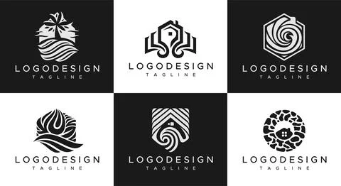 Set of house logo vector. Modern home logo design collection. Stock Illustration