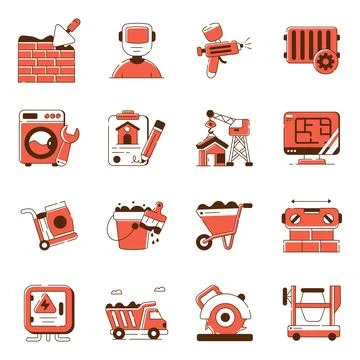 Set of House Maintenance Flat Icons Stock Illustration