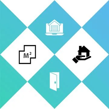 Set House plan, Closed door, Online real estate house and Realtor icon. Vector Ilustración de archivo