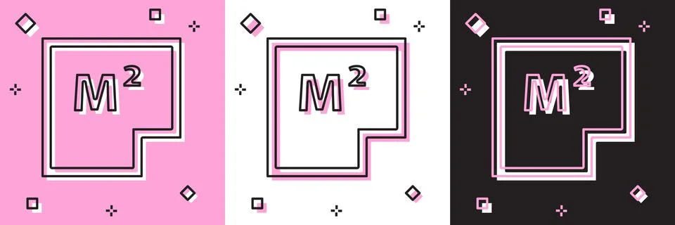 Set House plan icon isolated on pink and white, black background.  Vector Ilustración de archivo
