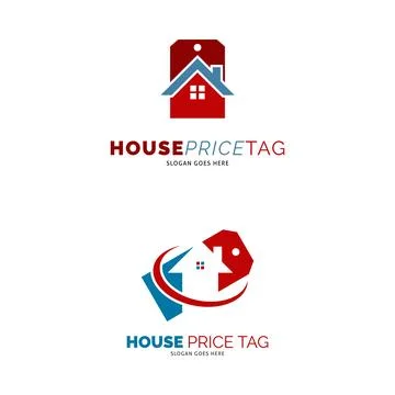 Set of House Price Tag Icon Vector Symbol Design Template Elements Stock Illustration