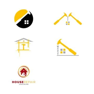 Set of House Repair Icon Vector Logo Template Illustration Design Stock Illustration
