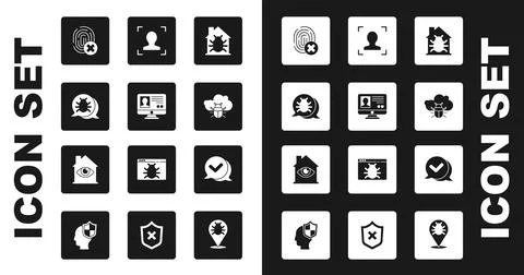 Set House system bug, Create account screen, System, Cancelled fingerprint, on Illustrazione stock