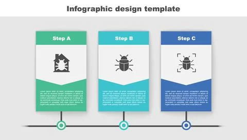 Set House system bug, System and . Business infographic template. Vector Illustrazione stock