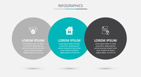 Set House under protection, Password and Document and lock. Business infographic Illustrazione stock