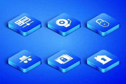 Set House under protection, Server, Data, Web Hosting, Secure your site with イラスト素材