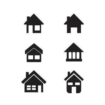 Set of house vector icons. Homes clipart symbols. Home pictogram collection. Stock Illustration