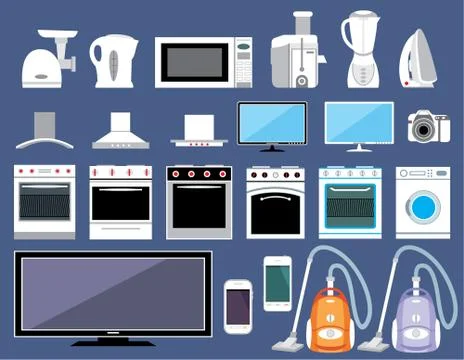 Set of household appliances Stock Illustration