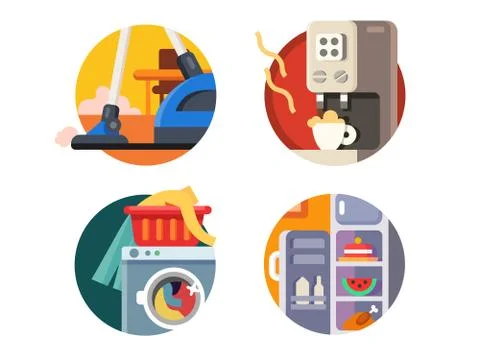 Set of household appliances Stock Illustration