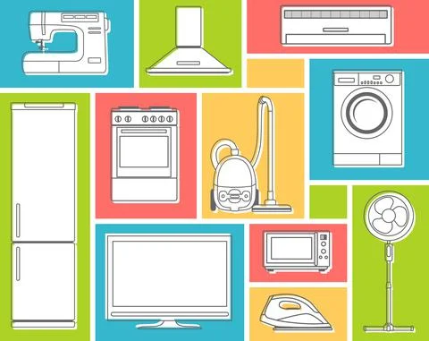 Set of household appliances 스톡 일러스트