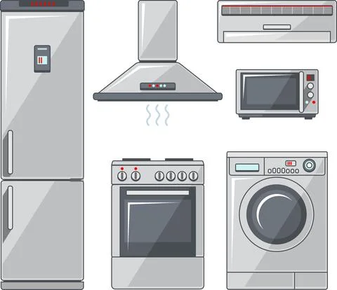 Set of household appliances Stock Illustration