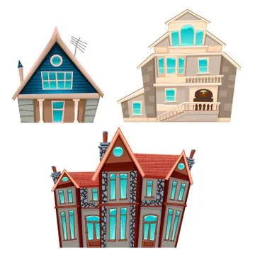 Set of houses Stock Illustration