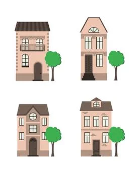 A set of houses Stock Illustration