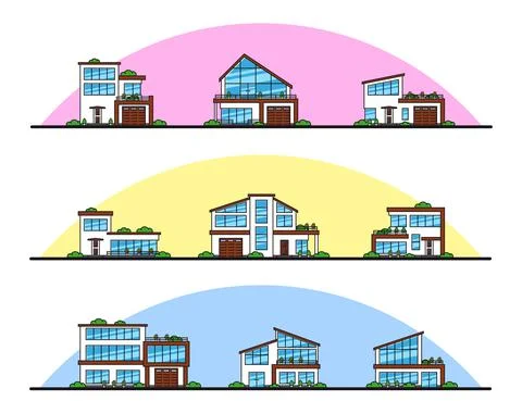 Set of houses Stock Illustration