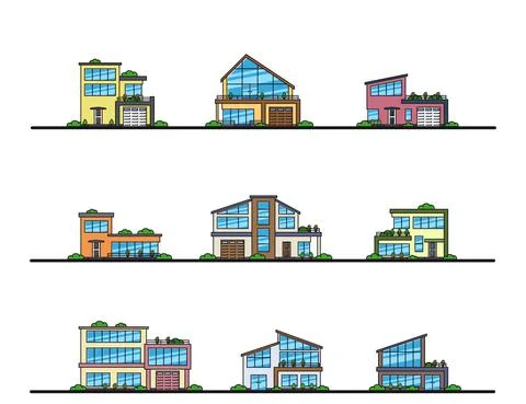 Set of houses Stock Illustration