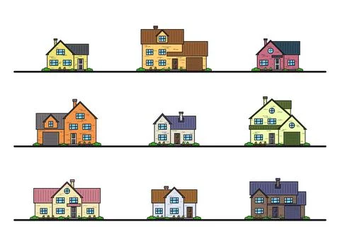 Set of houses Stock Illustration