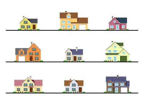 Set of houses Stock Illustration