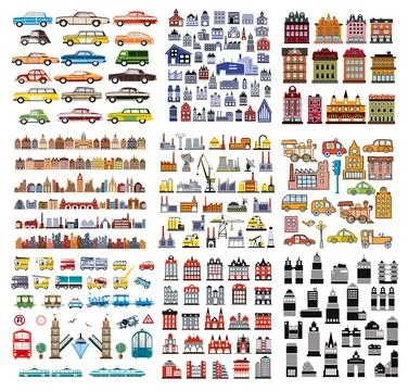 A set of houses Stock Illustration