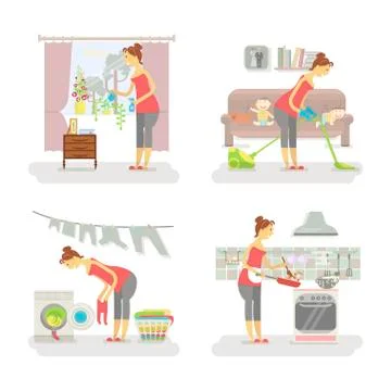 Set of housewifes Stock Illustration