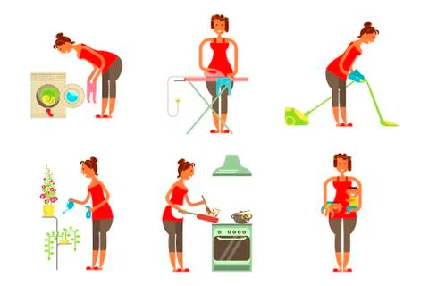 Set of housewifes Stock Illustration