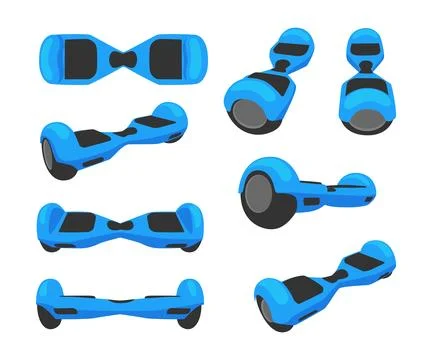 Set of hoverboard collection, autonomous scooter transport on two motorized.. Stock-Illustration