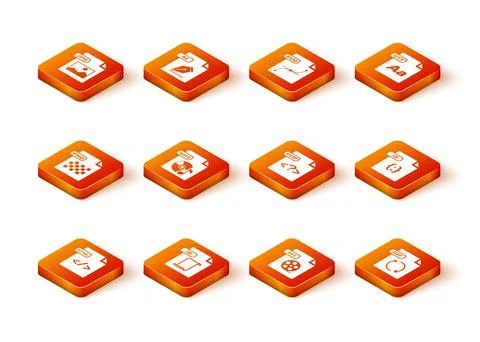 Set HTML file document, JS, PNG, MP3, AVI, PHP, GIF and icon. Vector イラスト素材