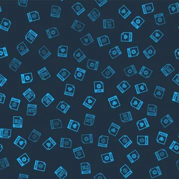 Set HTML file document, RUBY, DLL and DOC on seamless pattern. Vector Stock Illustration