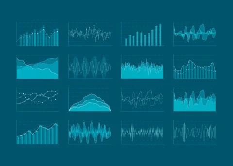 Set of HUD and infographic elements. Data analysis and analytics Stockillustratie