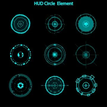 Set of hud circle elements,Futuristic Sci Fi Modern User Interface Set.hud ci 스톡 일러스트