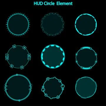 Set of hud circle elements,Futuristic Sci Fi Modern User Interface Set.hud ci Stock Illustration