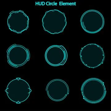 Set of hud circle elements,Futuristic Sci Fi Modern User Interface Set.hud ci Stock Illustration