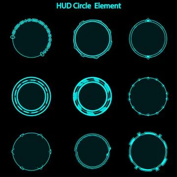 Set of hud circle elements,Futuristic Sci Fi Modern User Interface Set.hud ci Stock Illustration