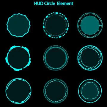 Set of hud circle elements,Futuristic Sci Fi Modern User Interface Set.hud ci Illustrazione stock